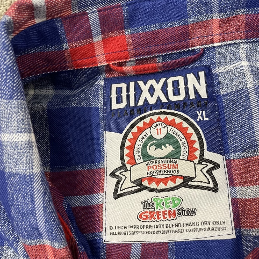 Dixxon Flannel Shirt Extra Large Red Green Show International Possum Brotherhood - Picture 5 of 11
